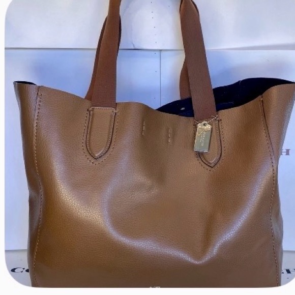 Coach Tan Leather Tote Bag - Picture 3 of 11